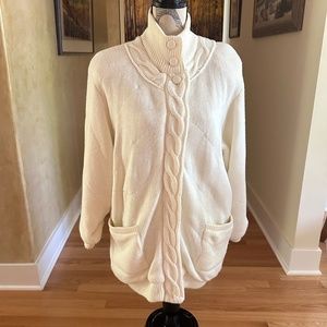 IB Diffusion Vintage 1990 Sweater Coat White Womens Size Medium